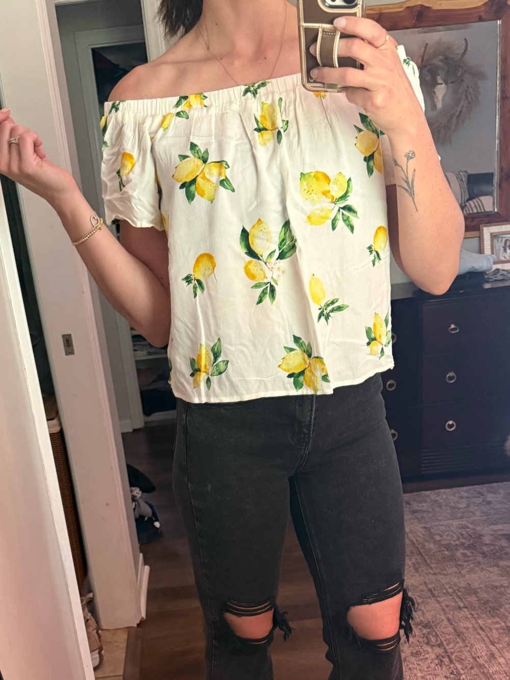 Lemon off the shoulder top